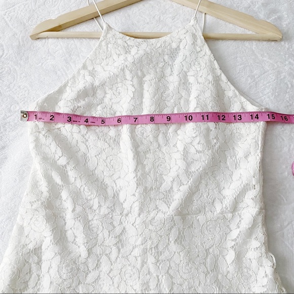 She & Sky Lace Ruffle White Tank Mini Dress - Picture 4 of 11